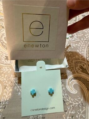enewton Turquoise Cross Stud Earrings